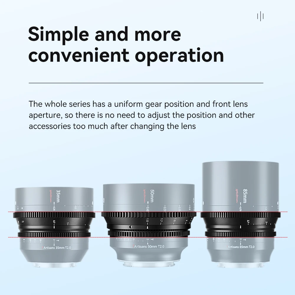 7Artisans 35mm 50mm 85mm T2.0 Manual Focus Full Frame Cine Spectrum Lenses For Sony E FX3 Leica TL SIGMA FP Nikon Z5 Canon EOS-R