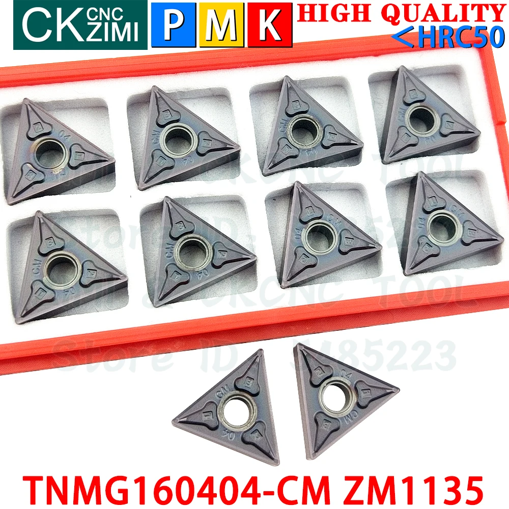 TNMG160404-CM ZM1135 TNMG 160404 CM ZM1135 Inserções de Metal Duro Ferramentas de Inserção de Torneamento Externo TNMG Torno mecânico de metal CNC Ferramentas de corte para torneamento