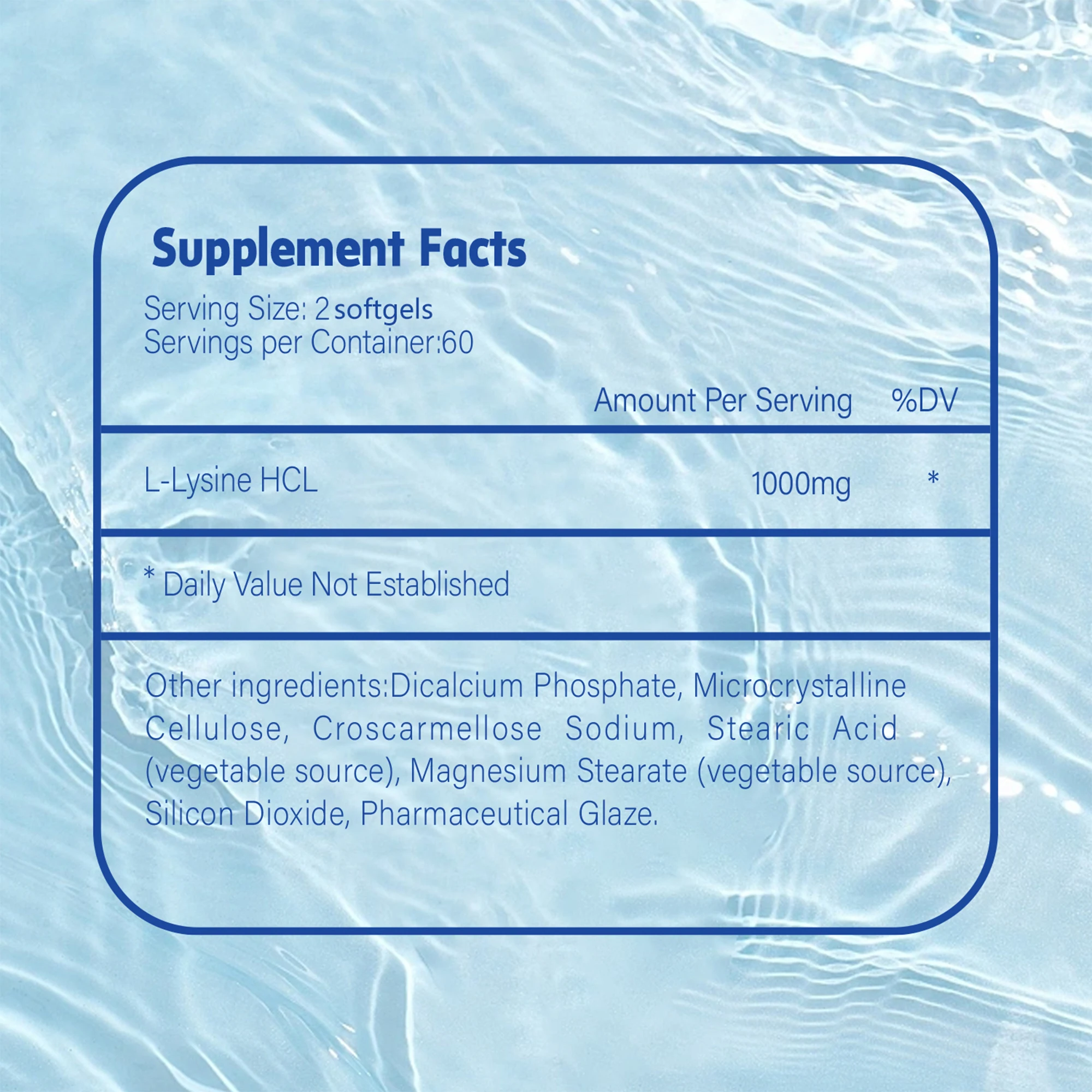 L-Lysine 1000mg - Supports Repair & Maintenance of Tissue, Involved in Collagen Formation - 120 Capsules