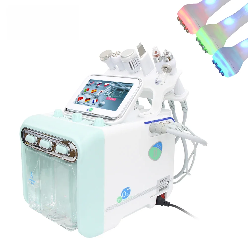 AOKO hydrogen 6w1 woda tlen Jet Hydro diamentowa maszyna do dermabrazji urządzenie do mikrodermabrazji twarzy do czyszczenia twarzy — zdjęcie 2