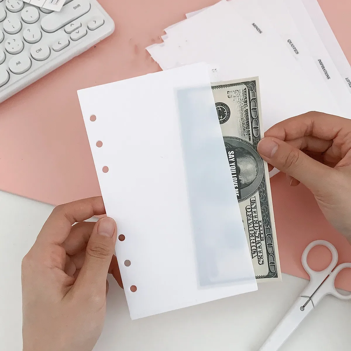 Classeur de poche en PVC étanche, pocommuniste de synchronisation, dossiers pour ordinateur portable à 6 anneaux, page de synchronisation, cuir chevelu, sac de classement de documents, A5, Horizon,