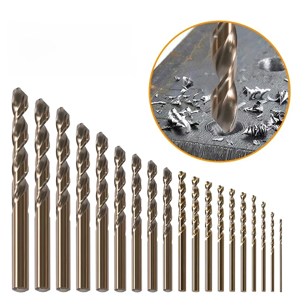 Foret au Cobalt HSS M35 1-13mm, tige ronde pour acier inoxydable, fer, aluminium, poinçonnage, travail des métaux, outil de perçage électrique