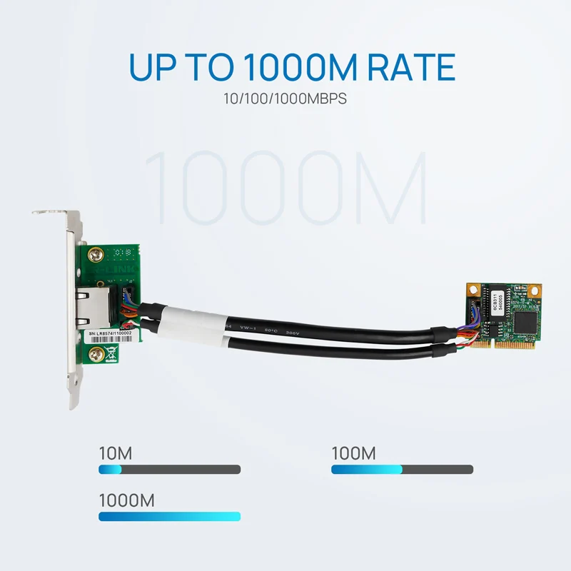 LR-LINK 2201pt mini pci-express gigabit ethernet lan cartão 10/100/1000 base-t rj45 pci-e placa de rede nic