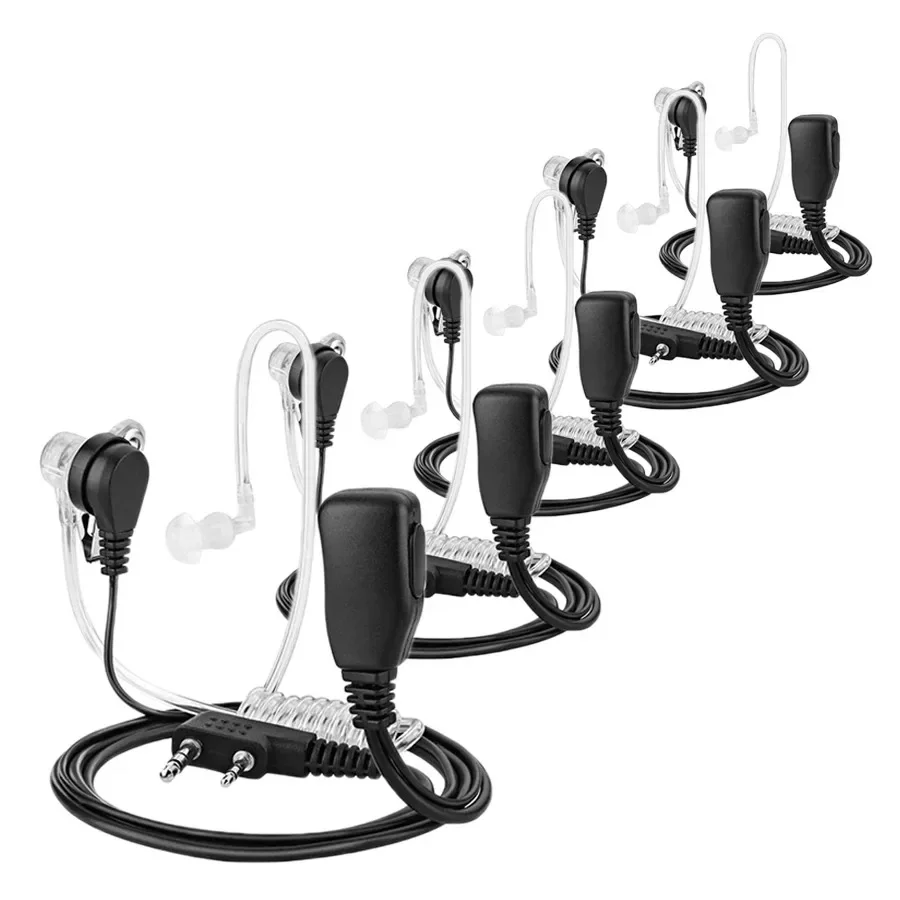 5 sztuk zestaw słuchawkowy do nadajnika-odbiornika Walkie Talkie rurka powietrzna słuchawki PTT 2 Pin słuchawki radiowe do Kenwood Baofeng UV 5R — zdjęcie produktu 7