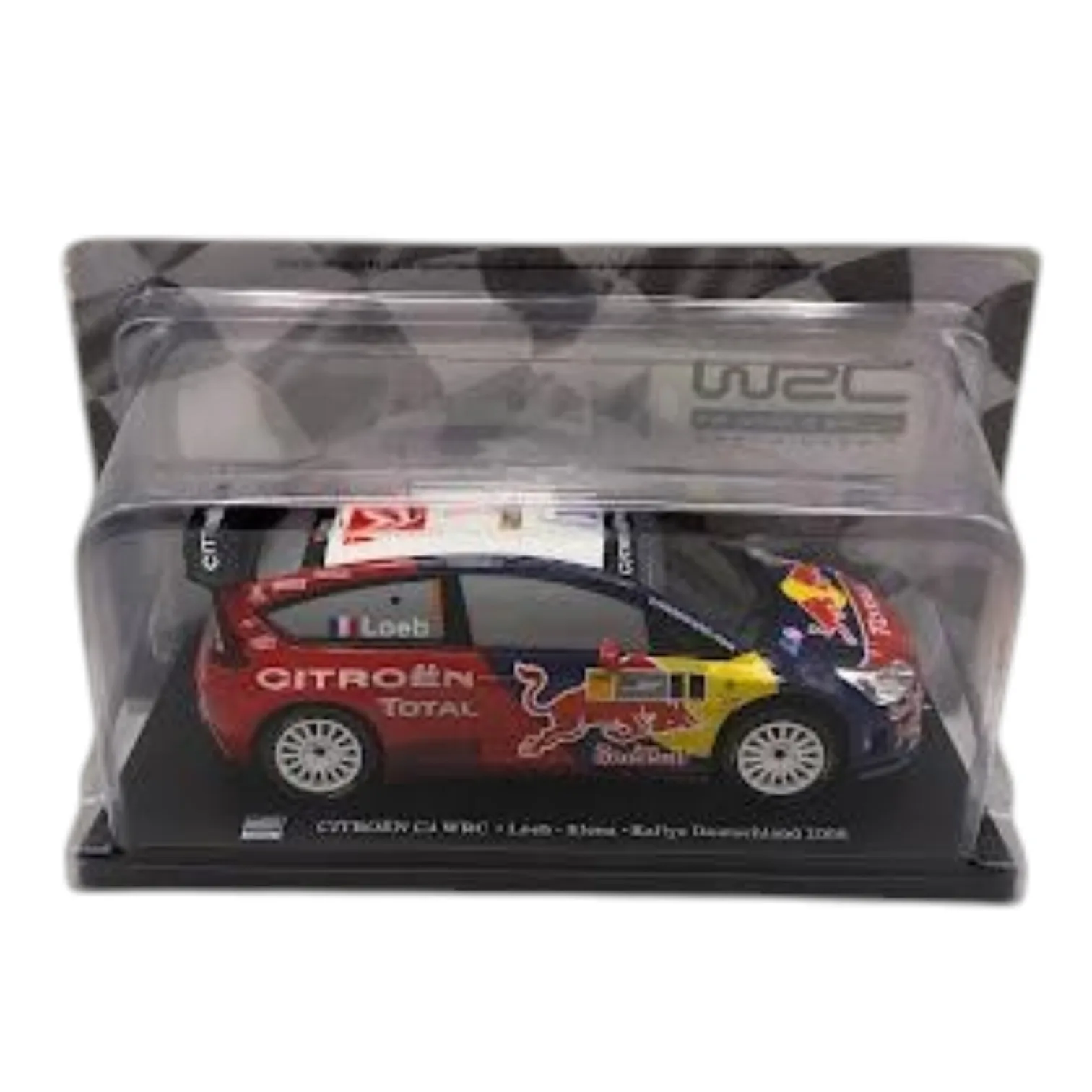 Salvat, C4 WRC Rallye Allemagne 2008 au volant du pilote français qui a remporté le championnat du monde neuf fois, échelle 1:24, miniature en métal moulé sous pression, collection WRC World Rally Championship, sans emballage, emballage blister d'origine pouvant être froissé, base du modèle