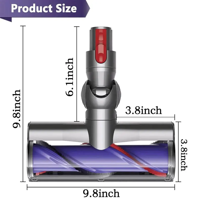 Electric Direct Dirve Vacuum Head for Dyson V7 V8 V10 V11 V15 Hardwood Floor Attachment Bristle Roller Brush Parts