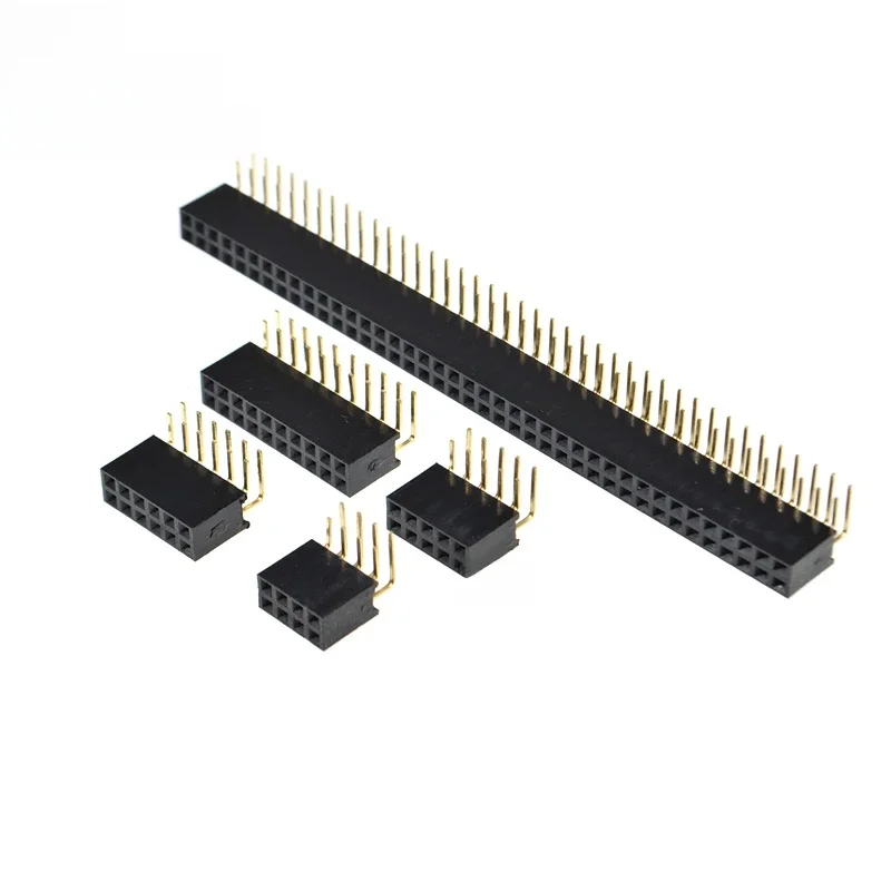 10 sztuk 2*2/3/4/5/6/8/20/40 Pin dwurzędowy kątowy żeński pin Header 2.54mm rozstaw złącze listwy gniazdo 2x3p/4p/6p/8p/20p/40p — zdjęcie 2