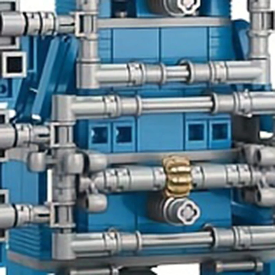 Blue aviation building block model. High-difficulty building block for aviation rockets, dream toys for aviation enthusiasts
