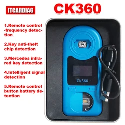 CK360 Auto Key Frequency Detector CK360 Easy Check Remote Control Key Tester for Frequency 315Mhz-868Mhz & Key Chip & Battery