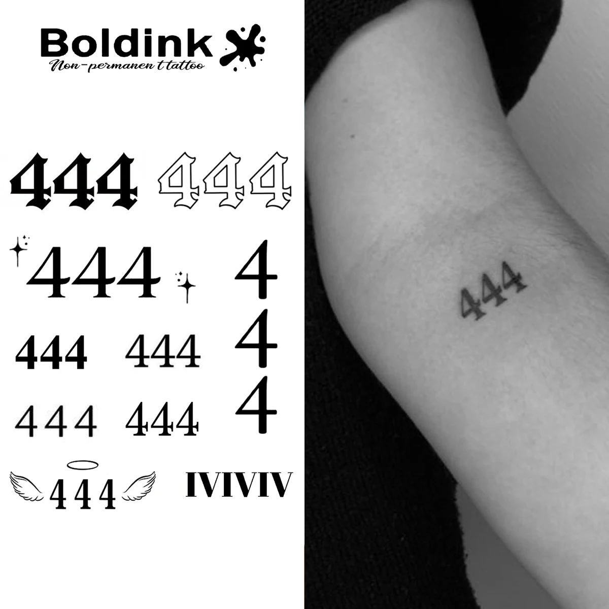 

Four Temporary Tattoo,Lasts To 15 Days New Technology Magic Waterproof Semi Permanent Sticker.