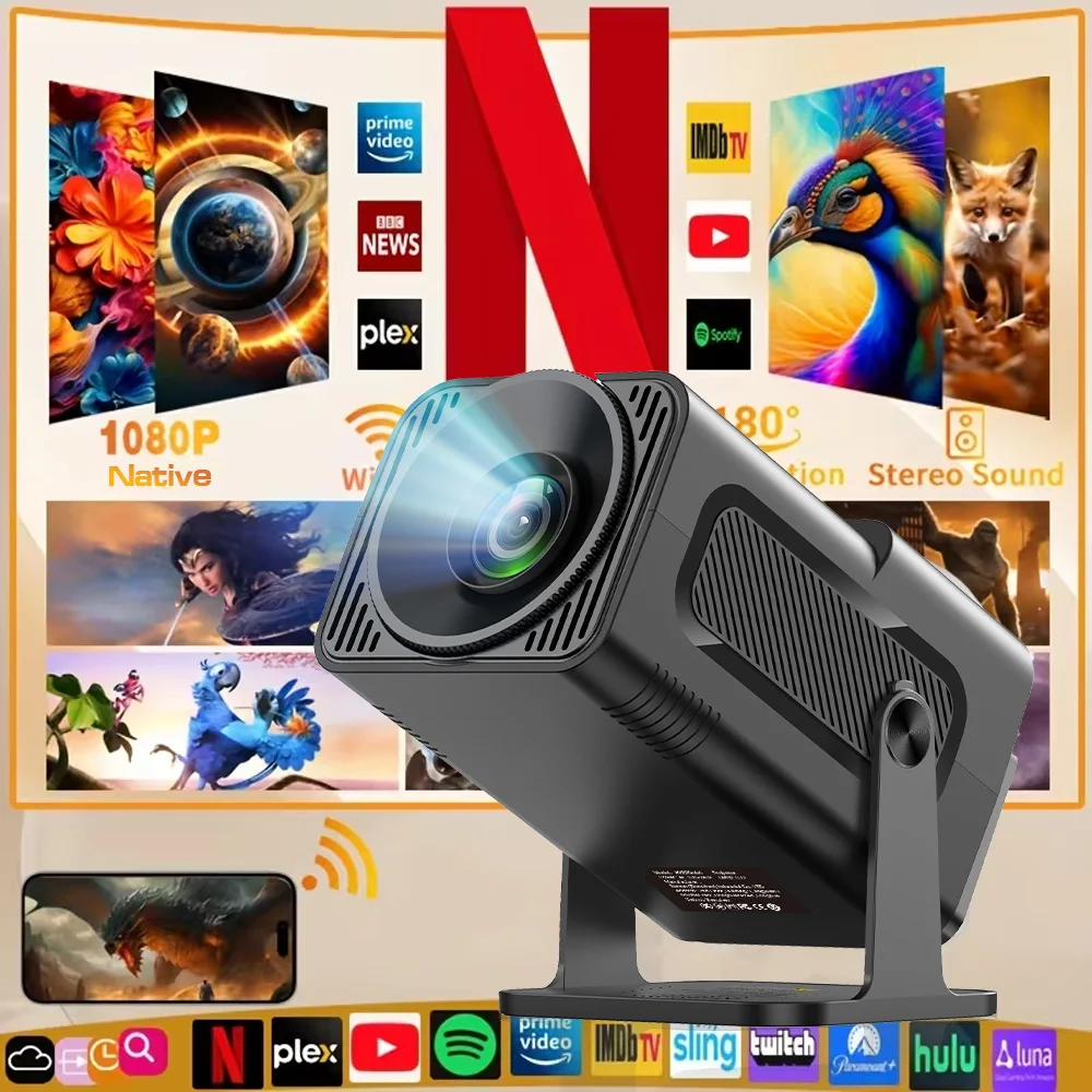جهاز عرض HY320mini 4K Android 13 أصلي 1080P 390ANSI Dual Wifi6 BT5.2 1920*1080P Projetor محمول للسينما ترقية HY300