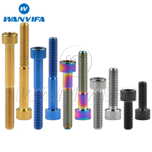Wanyifa-perno de titanio M6x10 15 18 20 25 30 35 40 45 50 55 60 65mm DIN912 tornillo de cabeza hexagonal Allen para piezas de bicicleta de montaña y carretera