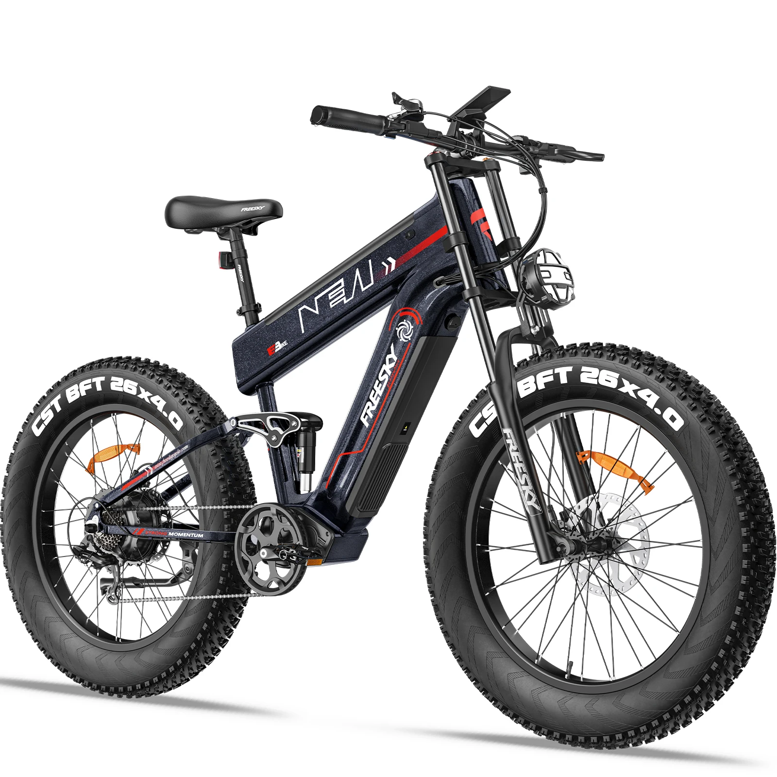 AliExpress Free Sky Freesky M520 adult E-bike, 1200W motor city ebike , 48V41Ah battery, 26-inch Fat Tire E-Mountain bike ，Electric Bike