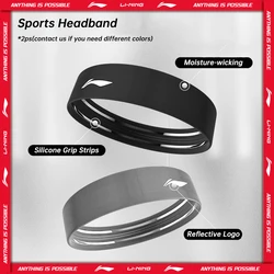 (2 Stuks) Li-Ning Heren Dames Sport Hoofdband Voor Basketbal Hardlopen Training Voering Vochtafvoerende Reflecterende Zweetband Axwu059