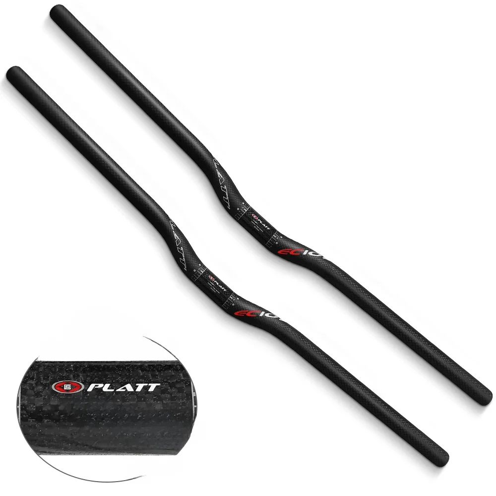 AliExpress PLATT-P EC10 Full Carbon Fiber Bicycle Handlebar Mountain Bike MTB Handlebar Flat Bar for Folding BMX Handlebars Bicycle Part New 25.4