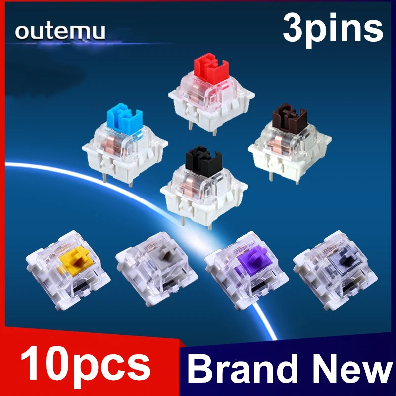 10Pcs Outemu Switch for Keyboard RGB SMD 3Pin Linear Tactile Clicky Silent Switches for Mechanical Keyboards Gaming Switch Game