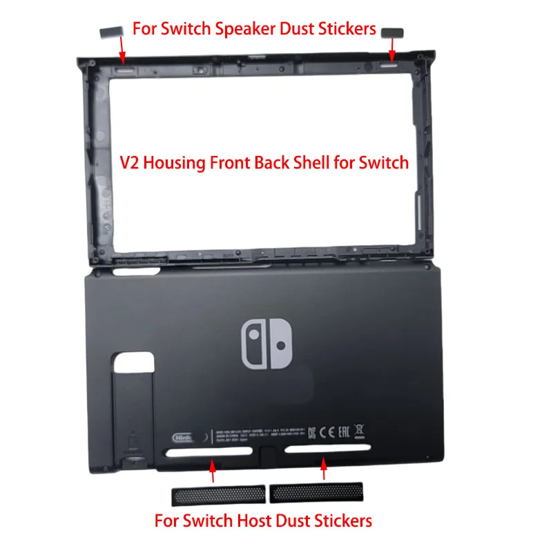 HAC-001(-01) V2 version Replacement Complete Housing Frame Front Back Cover Host Speaker Dust Stickers For Nintendo Switch