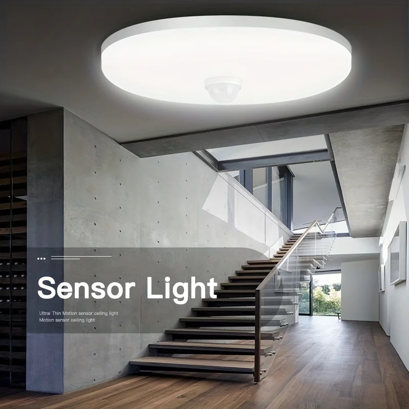 

1pc Ceiling Lamp PIR Motion Sensor Led Ceiling Light Fixture 12W 6000K Energy Saving Modern Ceiling Lamps For Living Room Indoor