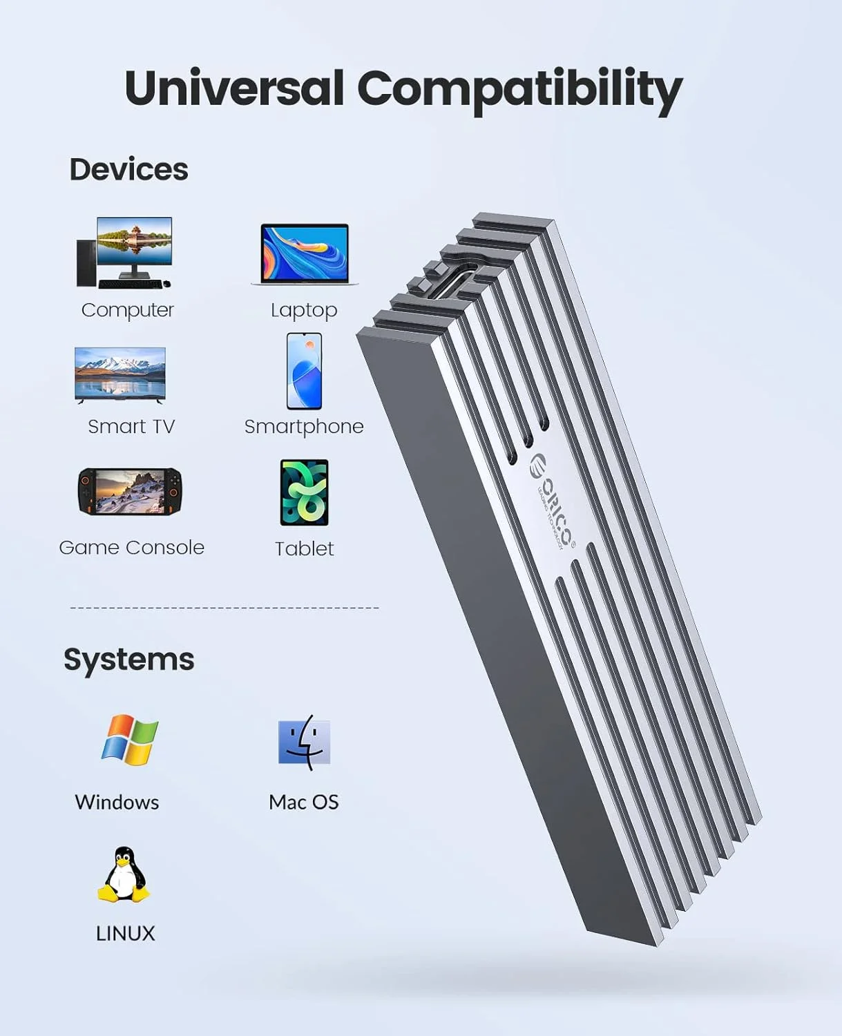 Orico M2 Nvme Case 10Gbps M.2 Naar Usb Type C 3.1 Ssd Adapter Voor Nvme Pcie M-Key ssd Disk Box Aluminium M.2 Ssd Case