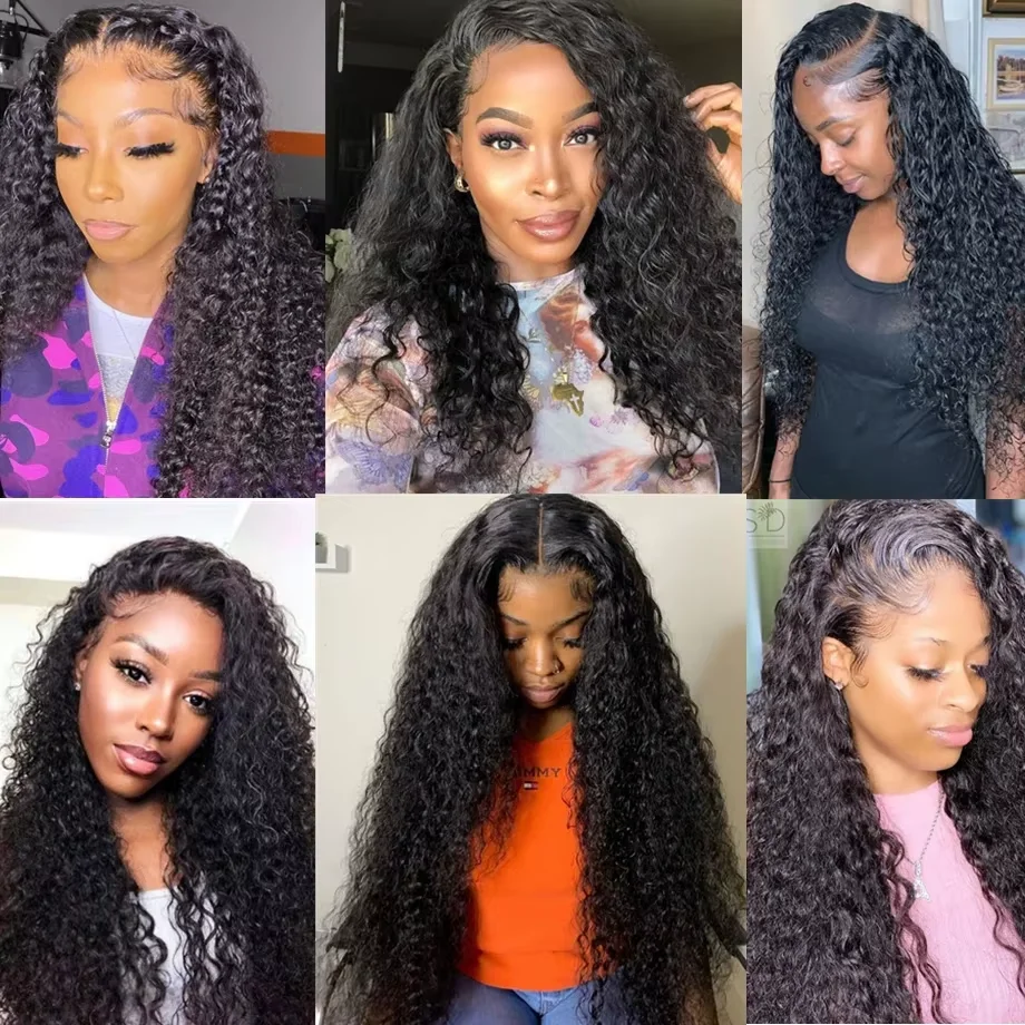 250Density Curly Wigs13x6Hd Lace Frontal Wigs Brazilian 30 Inch Deep Wave Curly Human Hair Wigs For Black Women Preplucked image 5