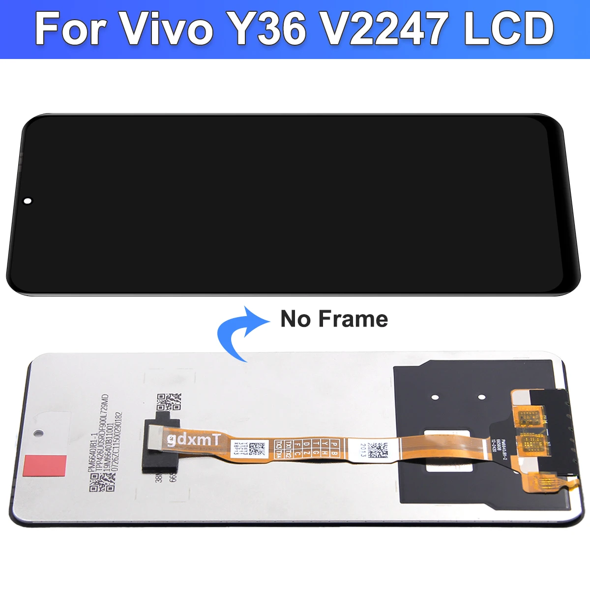 6.64'' Tested Y36 4G LCD Display Touch Digitizer Replacement Parts For VIVO Y36 V2247 Display With Frame