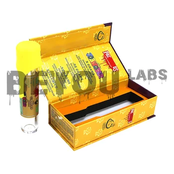 Leeres Papp-Packwoods-Aufbewahrungsrohr, 2G-Flip-Cover, Geschenkbox, individueller Behälter, transparentes Acryl-Hornetui mit Aufklebern