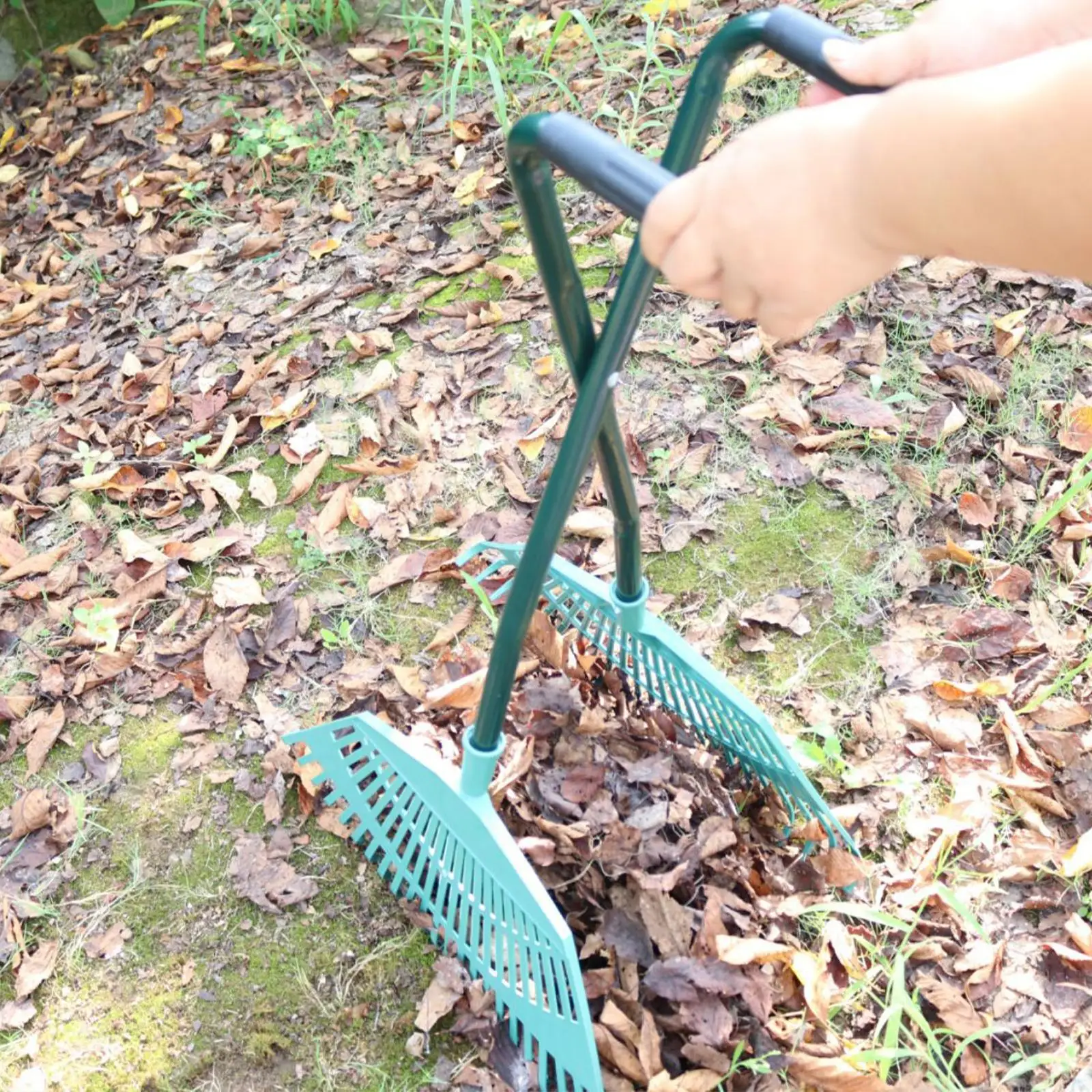 Folha de garra de folha de cabo longo de aço carbono para gramados, grama de jardim prático fácil uso limpeza manual ferramenta de colheita de folhas