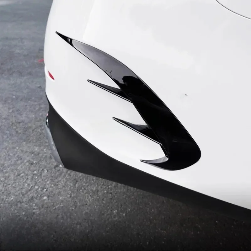For 2024 2025 Mercedes Benz E300 E350 E450 E53 Rear Bumper Air Vent Blade Bezel Cover Trims Accessories Glossy Black