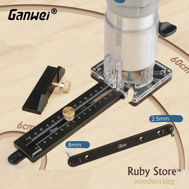 Ganwei Circle Cutting Jig for Router Trimmer, Woodworking Tools