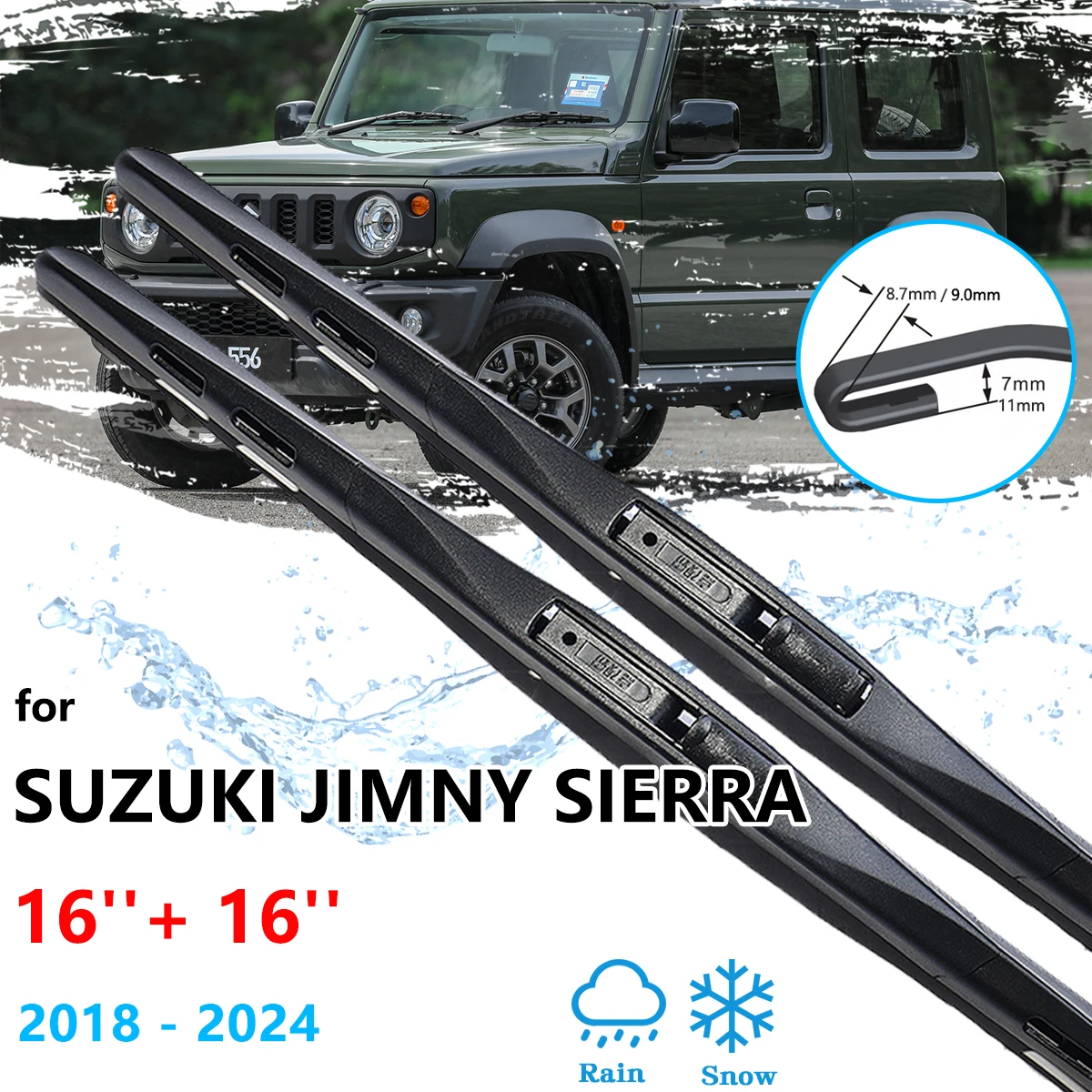 For Suzuki Jimny Sierra JB64W JB74W 2018~2024 Front Wiper Blades Window Windshield Windscraeen Brushes Cleaning Replacement Part