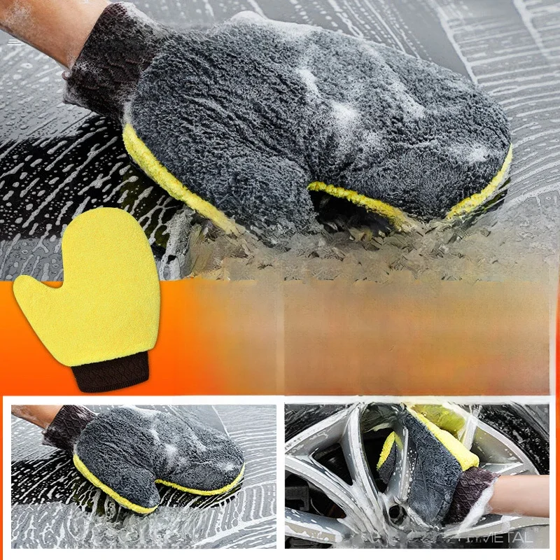 SEAMETAL-Gants de lavage de voiture, sites double face, sourire, livres automobiles, gant, fenêtre, porte, verre, peinture, nettoyant, produits d'entretien