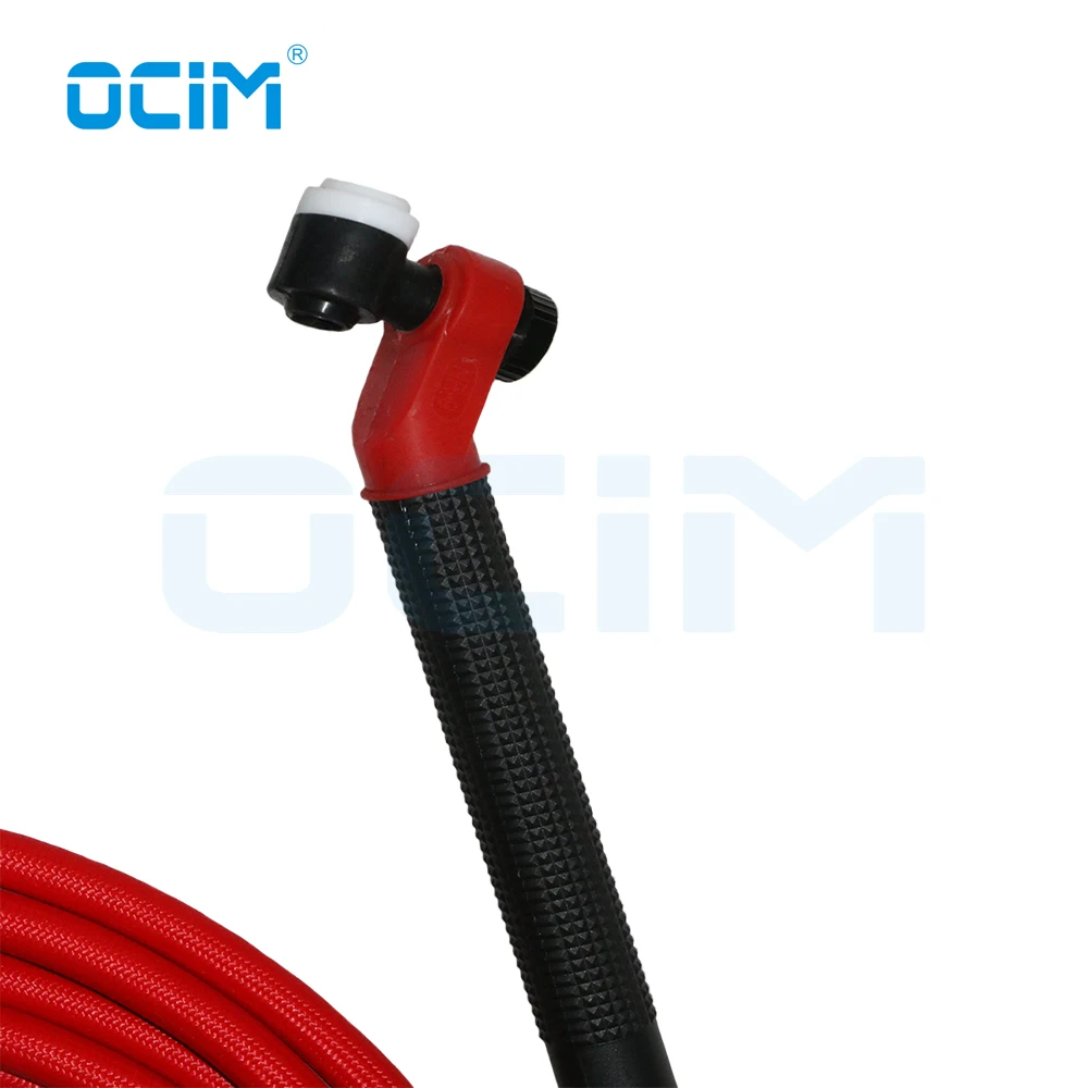 Imagem -03 - Tubo Trançado Vermelho Nr9 4m Supermacio Refrigerado a ar Maçarico Completo de Solda Tig Conector 3570 Mais Kit de Bicos de Cerâmica