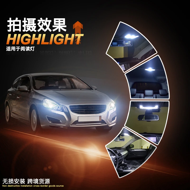 Jiachi 100 قطعة بالجملة 29 مللي متر اكليل LED C5W سيارة 6 المصابيح 2835 السيارات الداخلية ل الشمس قناع المرآة البالونية أضواء تيار مستمر 12 فولت #3