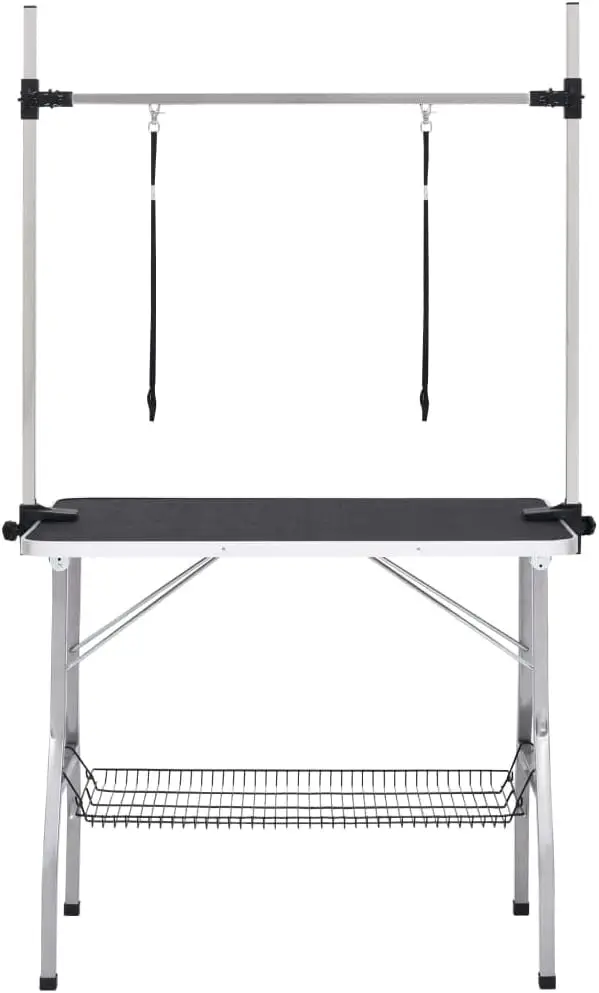 Opvouwbare verzorgingstafel 90x60x76cm zwart — professioneel voor thuisgebruik, in hoogte verstelbaar, stabiel voor het trimmen van katten- en hondenhaar