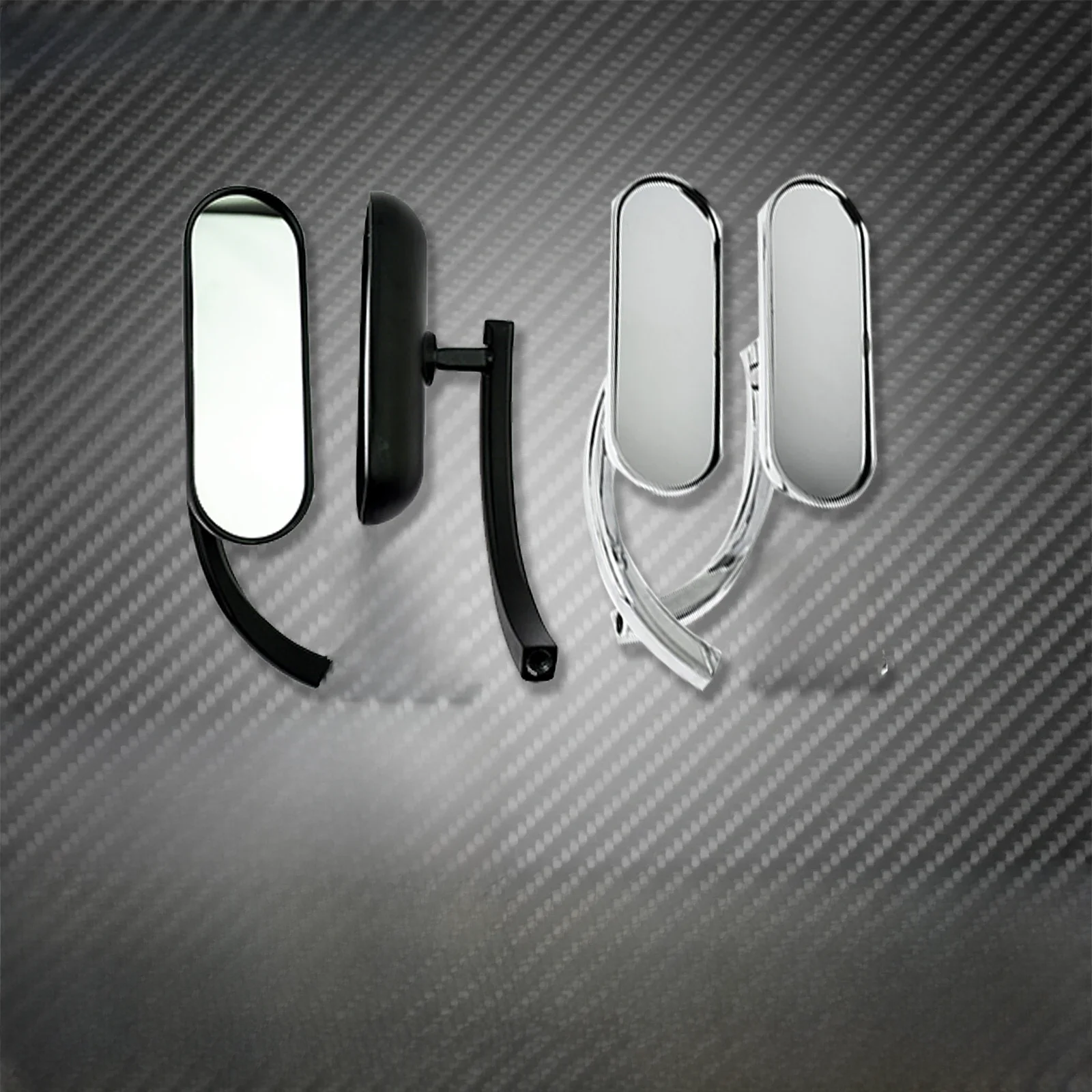 2XMotorcycle Rückspiegel Platz Oval Side Spiegel Für Harley Touring Electra Glide Dyna Fatboy