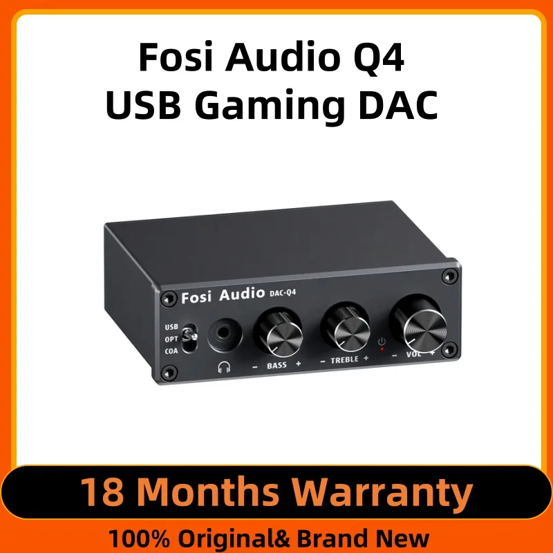 Fosi Audio Q4 Mini Stereo USB Gaming DAC & Headphone Amplifier Audio Converter Adapter for Home/Desktop Powered/Active Speakers