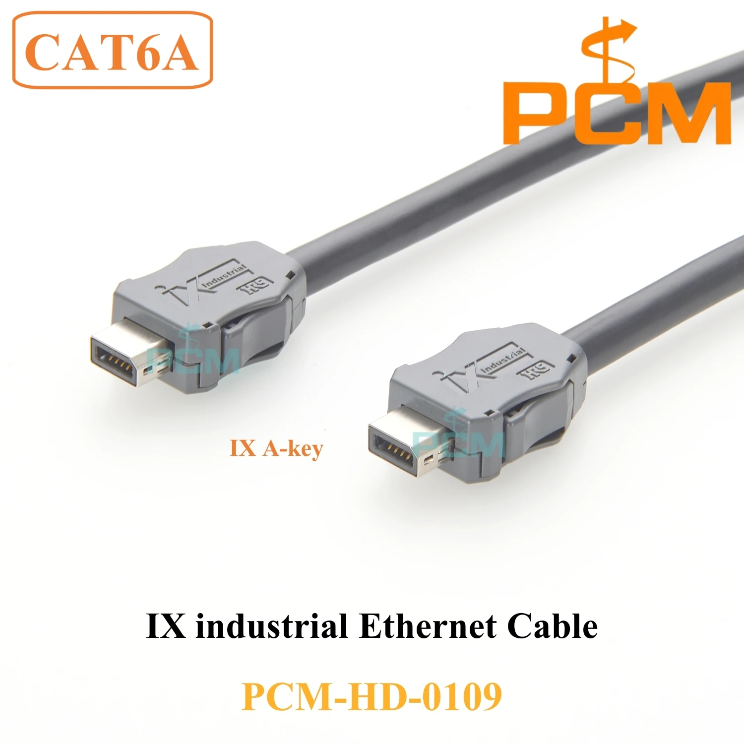 CAT6A IX A-key Industrial Ethernet Extension Cable IX40G-A-10S-CV A Key SFTP Shield Cable Compatible with Hirose IX Series
