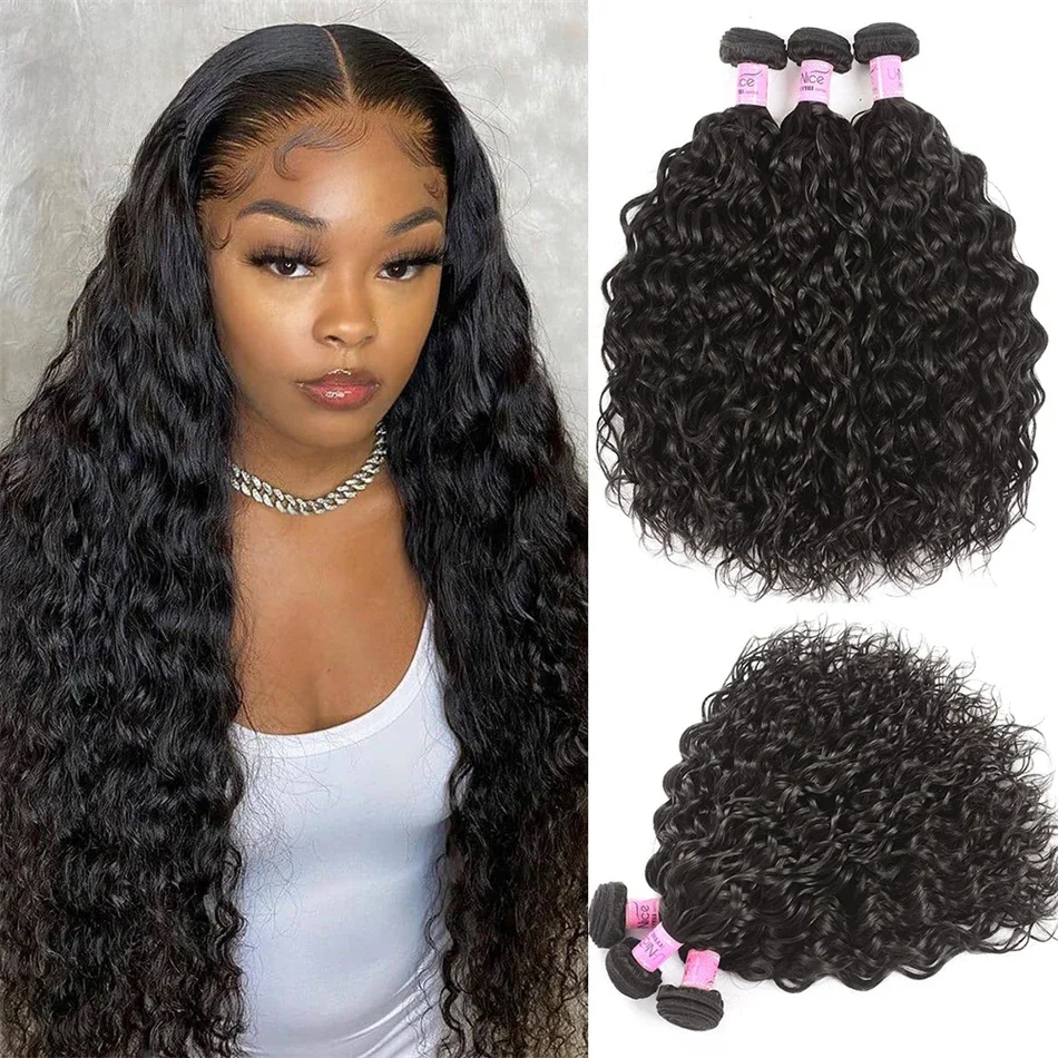 UNice Water Wave Bundels 1/3/4 STUKS 100% Menselijk Haar Bundels Natuurlijke Kleur Maagdelijk Menselijk Haar 100 Gram Per Bundel - afbeelding 2