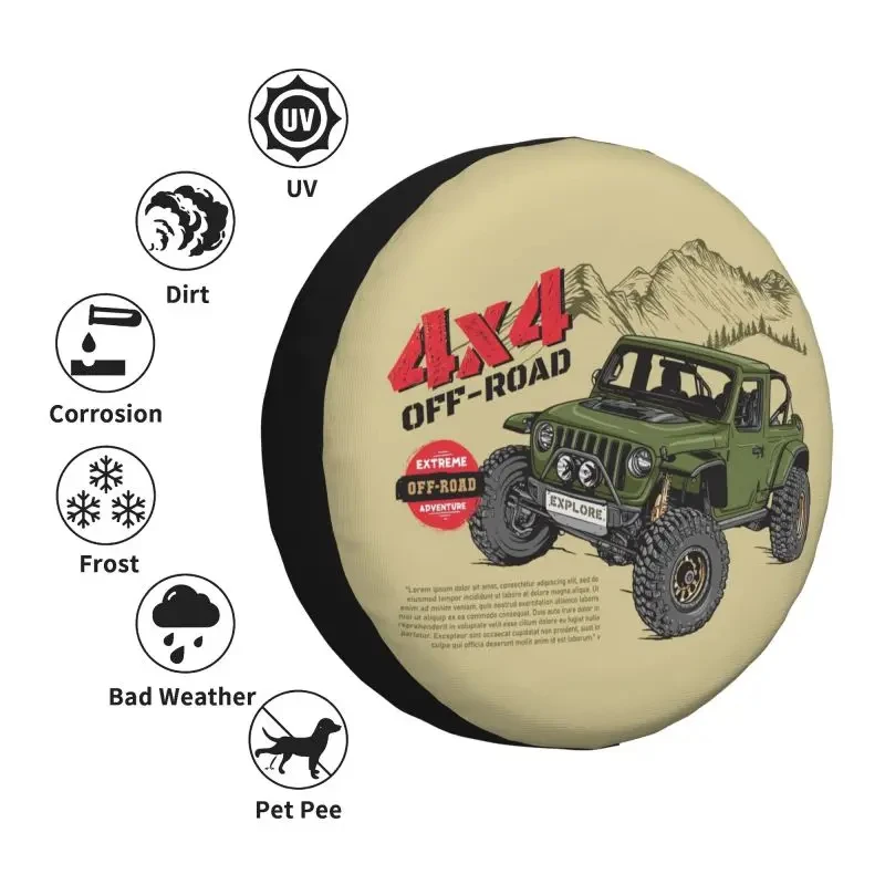 Off-road Mountain Adventure Travel Spare Wheel Tire Cover for Mitsubishi Pajero Jeep RV SUV 4WD 4x4 Vehicle Accessories