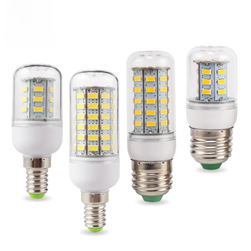 E27 E14 LED Maiskolben-Glühbirne 24 36 48 56 69 72 LEDs SMD 5730 220V Lampada LED Lampe Kronleuchter Kerzen-LED-Glühbirne