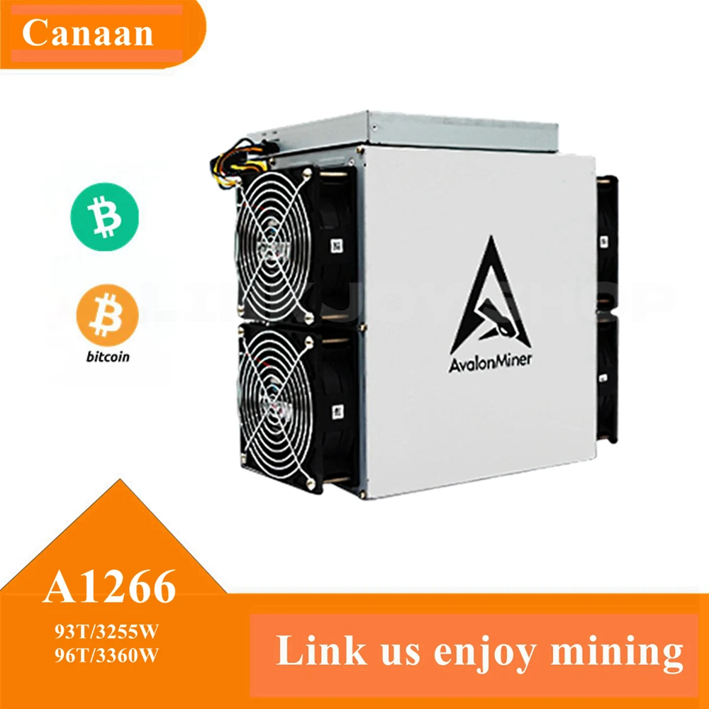 Avalon Miner A1266 93TH 3255W 96TH 3360W High Hashrate and Efficiency Bitcoin BTC BCH Mining