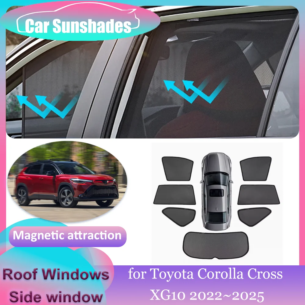 

Автомобильные магнитные солнцезащитные козырьки для Toyota Corolla Cross XG10 2022 ~ 2025, солнцезащитный козырек на крыше, лобовое стекло, занавеска на крыше, аксессуары