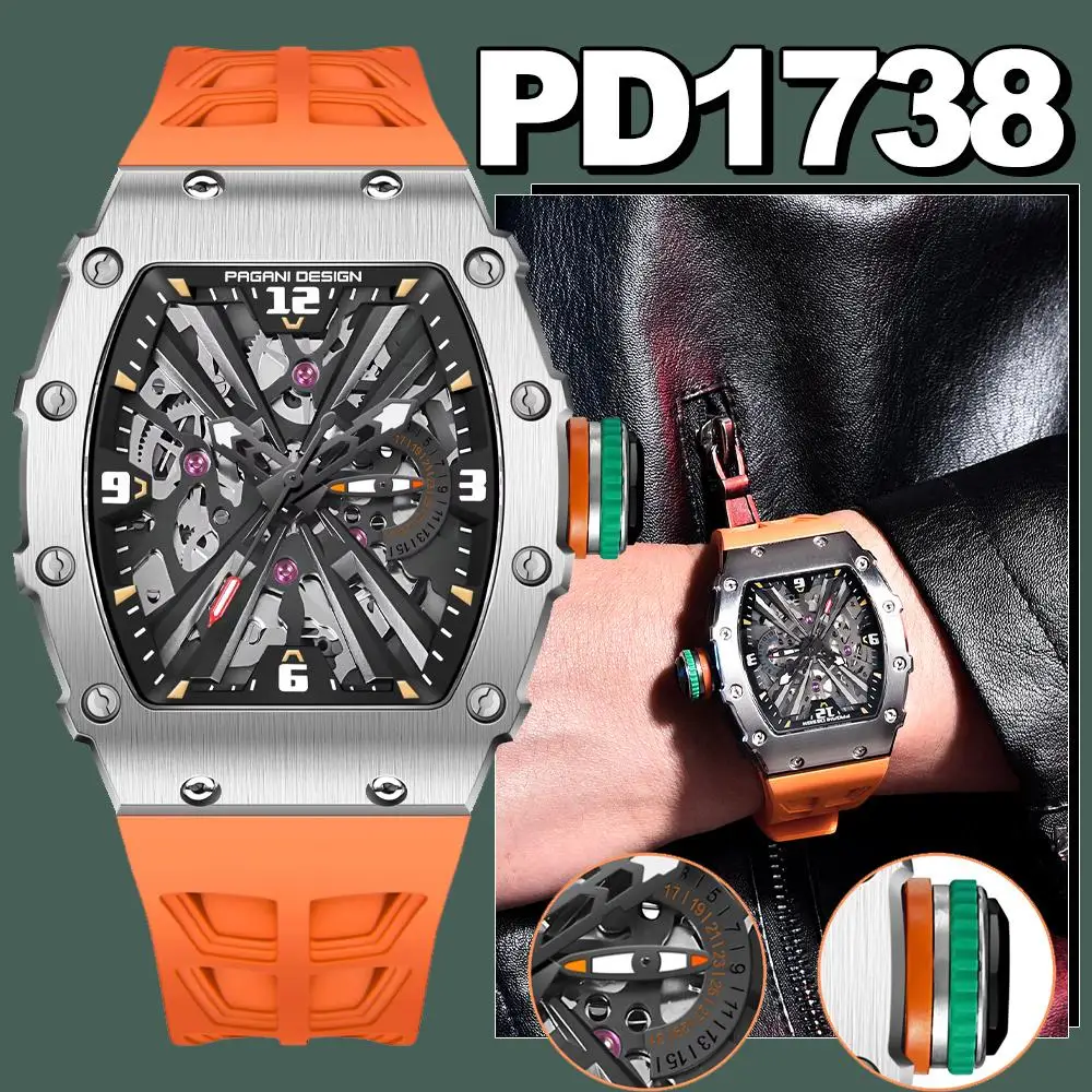 PAGANI DESIGN VH65 Fashion New Sports Diving Quartz Sapphire Wristwatch Stainless steel Waterproof Clock Watch For Men PD1738