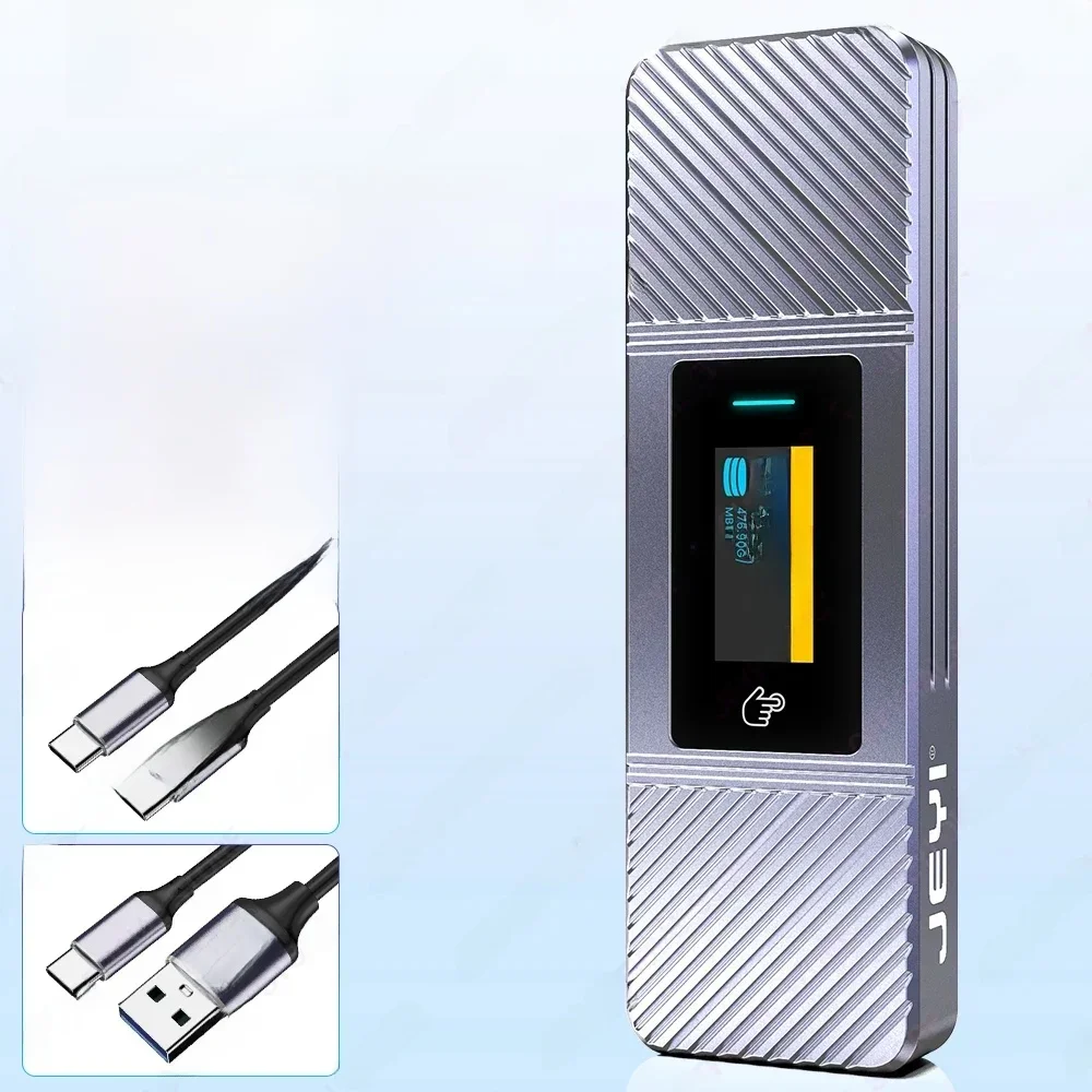 Obudowa JEYI Visual Smart M.2 NVMe NGFF SSD, obsługuje ochronę przed zapisem 5s, ponowne podłączenie 3s, USB 3.2 Gen2 10 Gb/s, wykończenie UASP — zdjęcie produktu 7