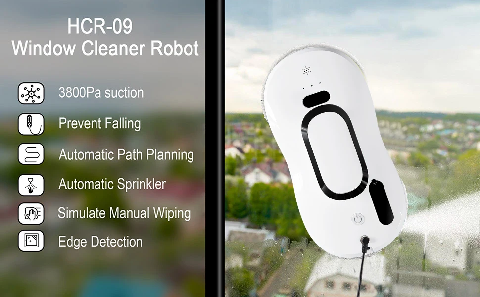 Fensterputzroboter mit automatischer Funktion, elektrischer Glasreiniger mit Fernbedienung für Zuhause – Detail 1