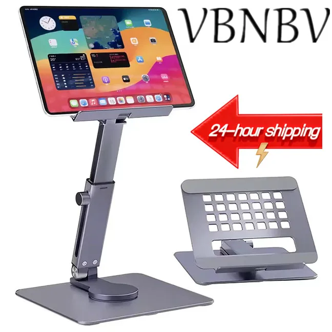 

Aluminum Tablet Stand Desk Riser 360° Rotation Multi-Angle Height Adjustable Foldable Holder Dock For iPad Pro Air Xiaomi Table