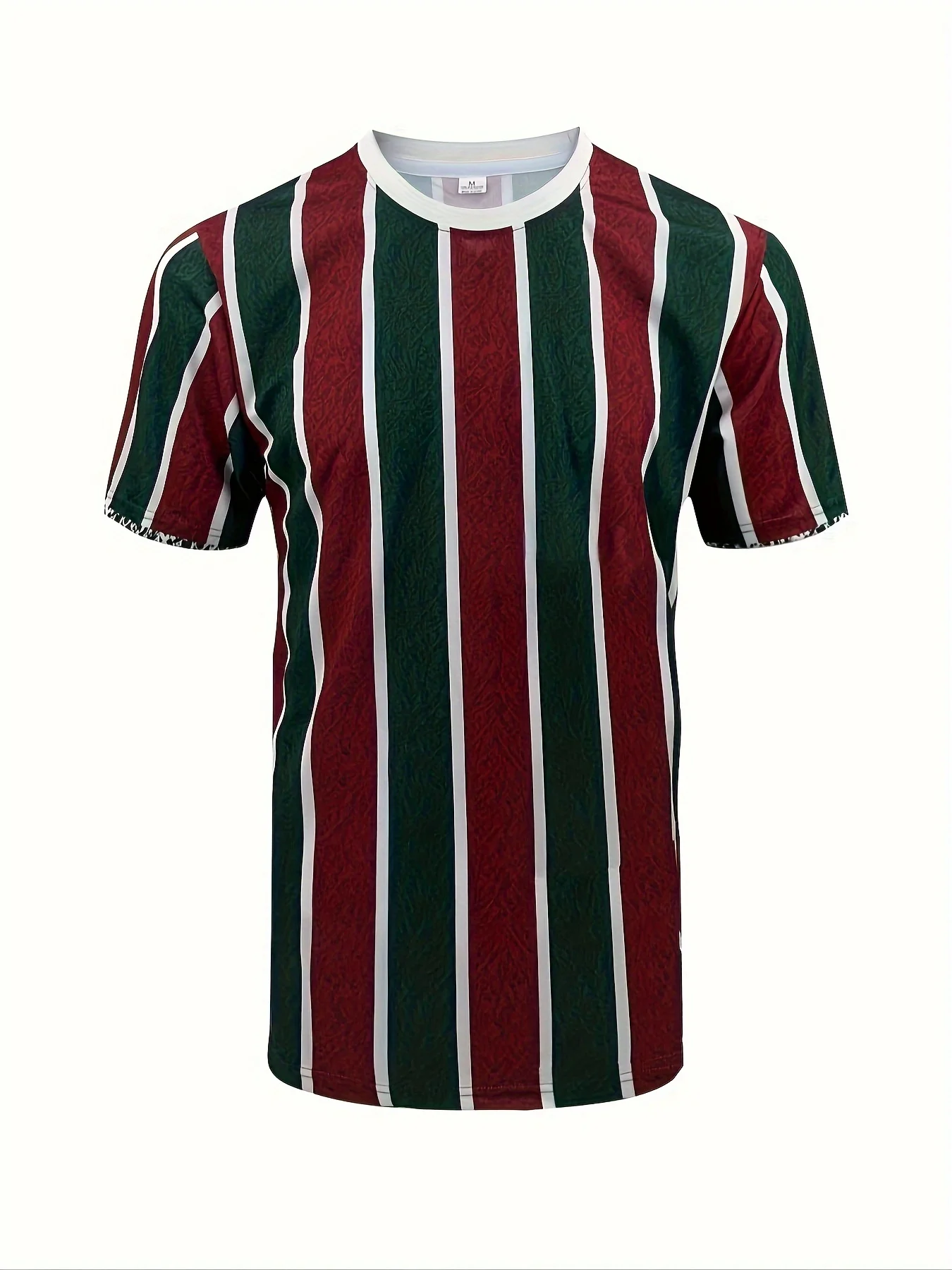 Men's Stripe Pattern Print Athletic High Quality Soccer Jersey Comfortable Sports Quick-Dry Tops Casual Training & Everyday Wear