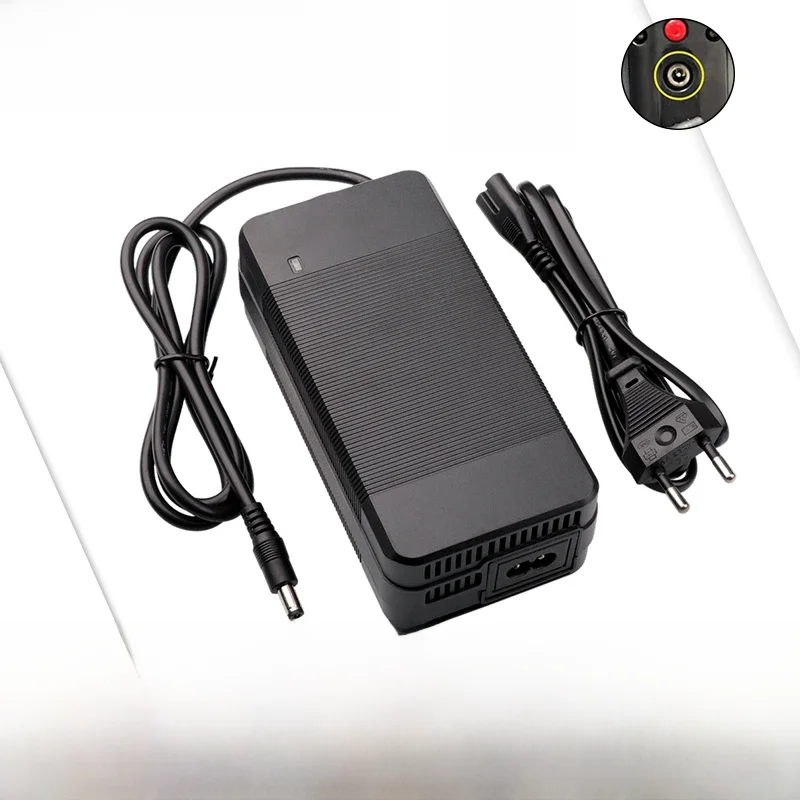 AliExpress TANGSPOWER 54.6V 4A Lithium Battery Charger For 13S 48V Li-ion Battery Pack Electric Bicycle Fast Charging With A Cooling Fan DC 5.5*2.1MM