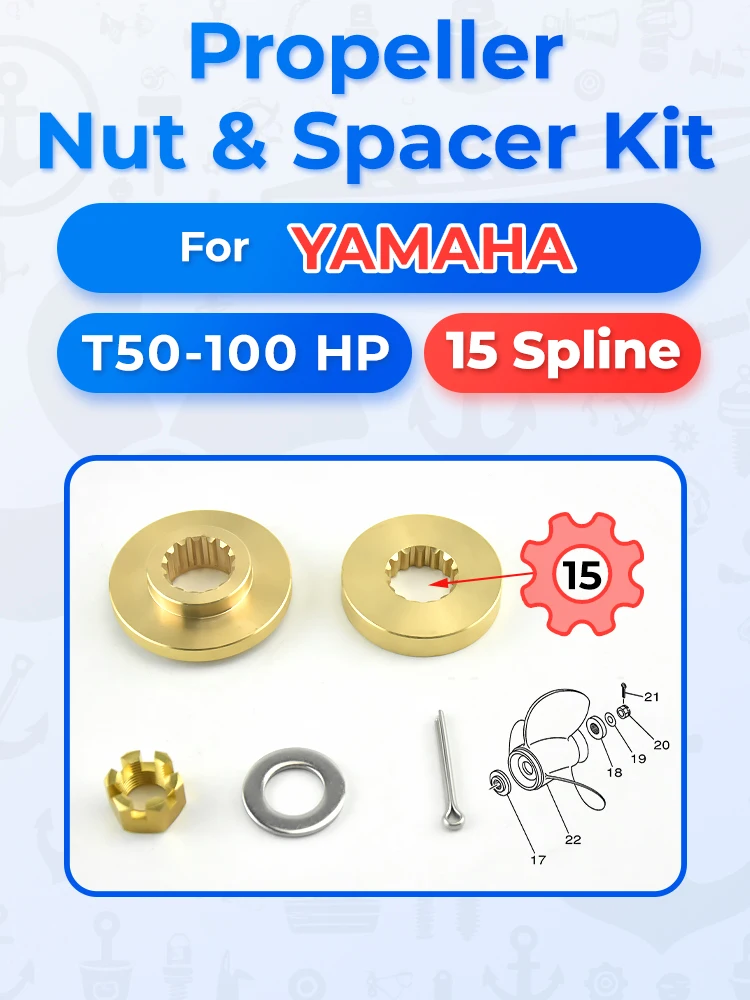 

Propeller Thrust Washer & Nut Kit for Yamaha Outboard Motors (50–100HP)