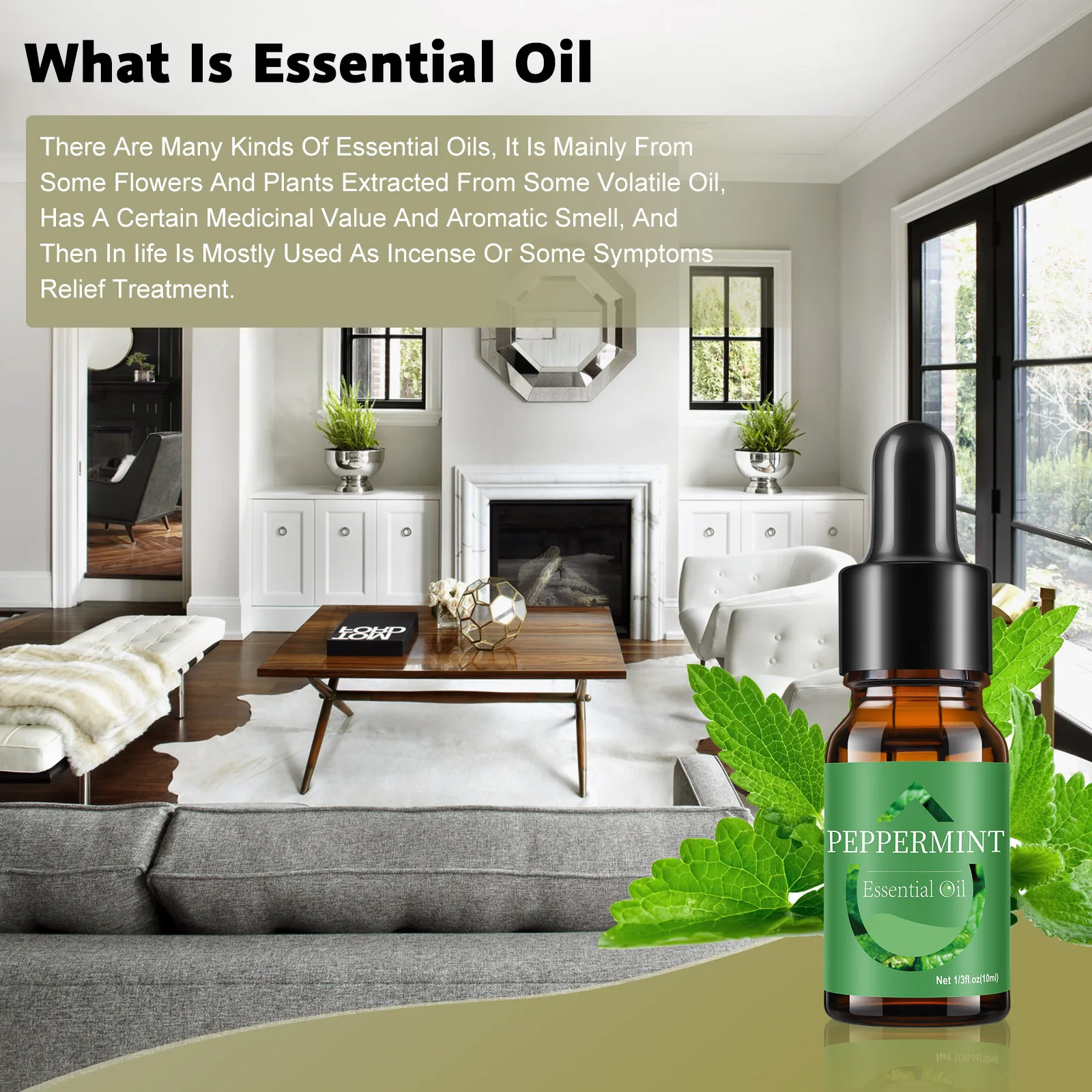 Depulat Peppermint Essential Oils Perfume for Aromatherapy Humidifiers Pure Natural Plant Extract 10ML Aroma Diffuser Oil